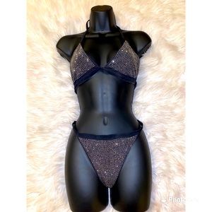 Beautiful black rhine stoned women piece